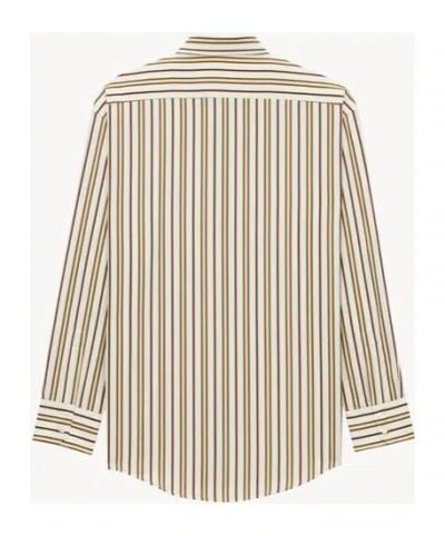 Saint Laurent Cassandre Striped Cotton Poplin Shirt In Multicoloured