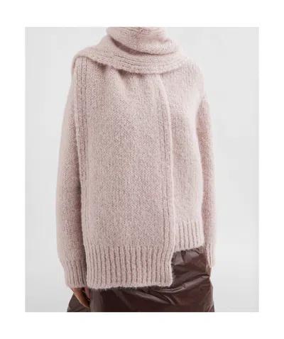 Jil Sander Logo-patch Knitted Scarf In Neutral