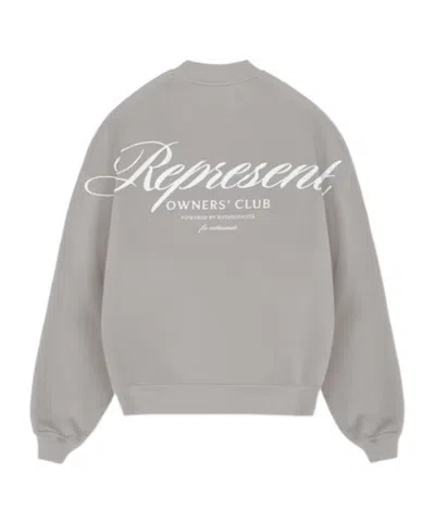 Represent Owners Club Script Sweater In Gray