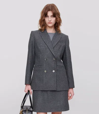 Apc A.p.c. Double-breasted Anthracite Grey Wool Blazer In Gray