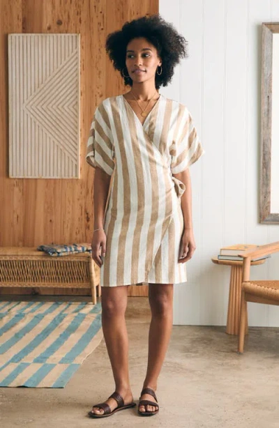 Faherty Willow Wrap Dress In Neutral