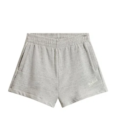 Woolrich Heathered Texture Elasticated Waistband Shorts In Grey