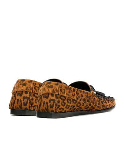Isabel Marant Fitza Fringed Leather-trimmed Leopard-print Suede Loafers In Animal Print