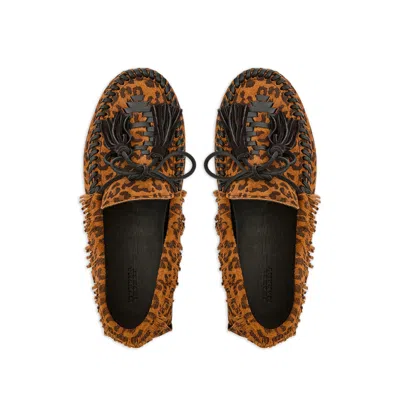 Isabel Marant Fitza Fringed Leather-trimmed Leopard-print Suede Loafers In Animal Print