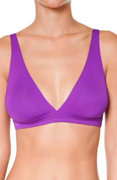 Huit So Chic Triangle Bikini Top In Purple