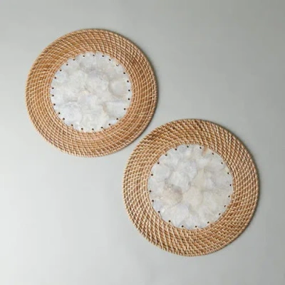 Kubo Capiz Shell Placemats With Natural Rattan
