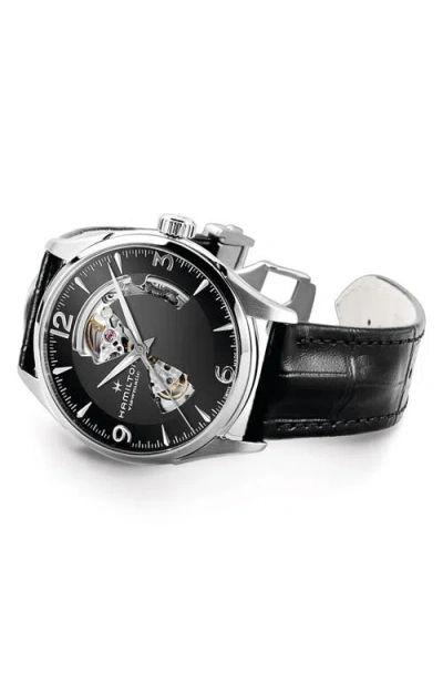 Hamilton Jazzmaster Open Heart Automatic Leather Strap Watch, 42mm