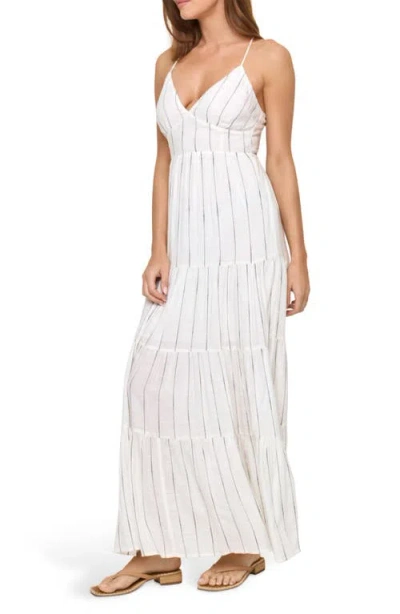 L*space Lspace Laina Stripe Maxi Cover-up Sundress In White