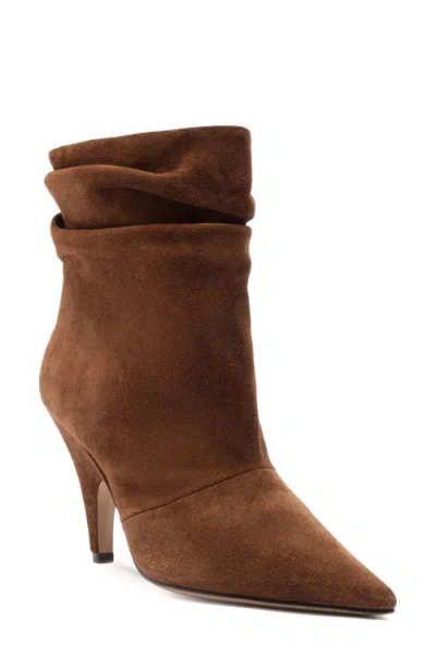 Alexandre Birman Tati Pointed Toe Slouch Bootie In Brown