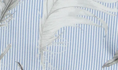 Thom Browne Feather Print Stripe Silk Blazer