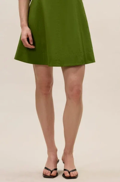 Rebecca Taylor Isla Poplin Mini Dress In Green
