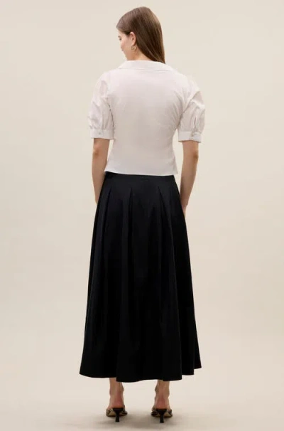 Rebecca Taylor Isla Poplin Shirt In Milk In White