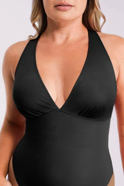 Shapellx Airslim Deep V-neck Cross Back Shaping Bodysuit