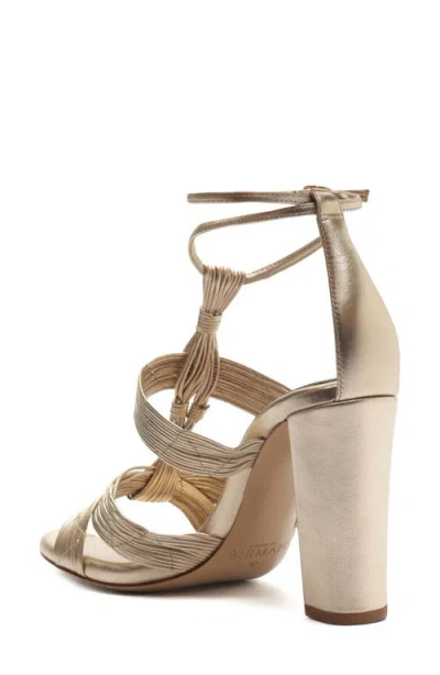 Alexandre Birman Olga Block 90 Leather Sandals In Gold