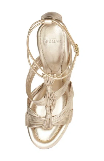 Alexandre Birman Olga Block 90 Leather Sandals In Gold