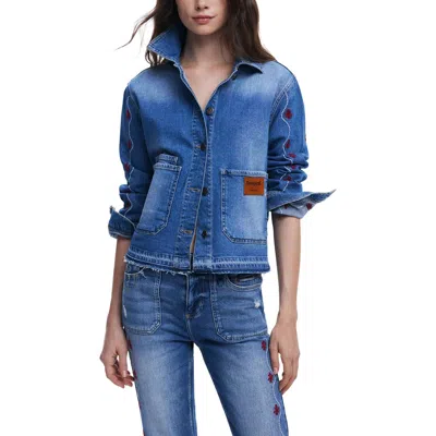 Desigual Denim Trucker Jacket In Blue