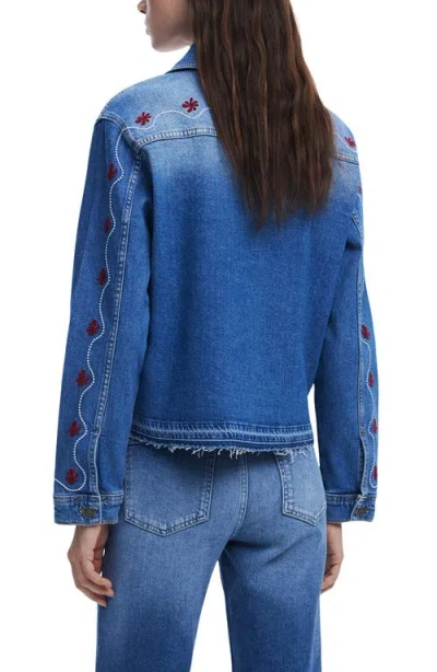 Desigual Denim Trucker Jacket In Blue