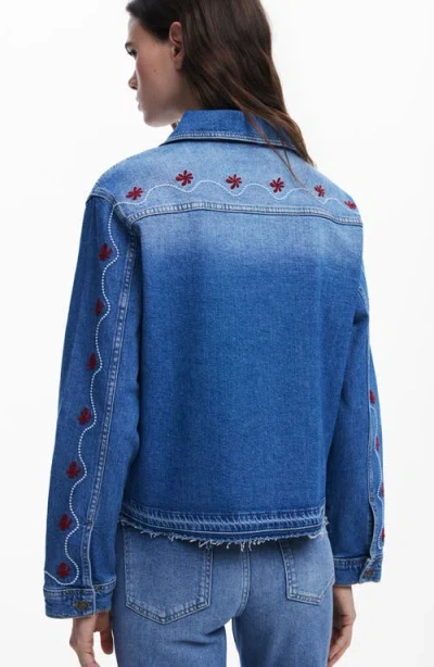 Desigual Denim Trucker Jacket In Blue