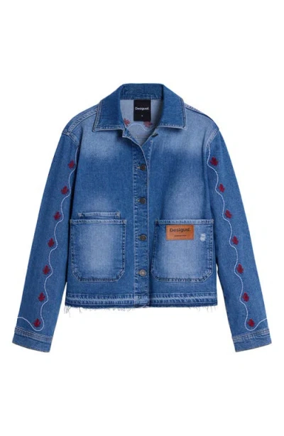 Desigual Denim Trucker Jacket In Blue
