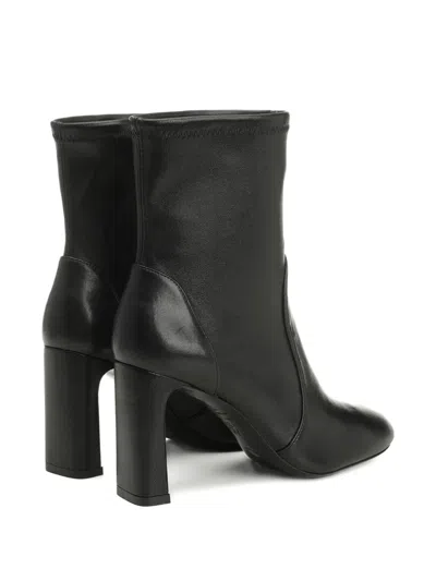 Stuart Weitzman Babette Leather Booties In Black