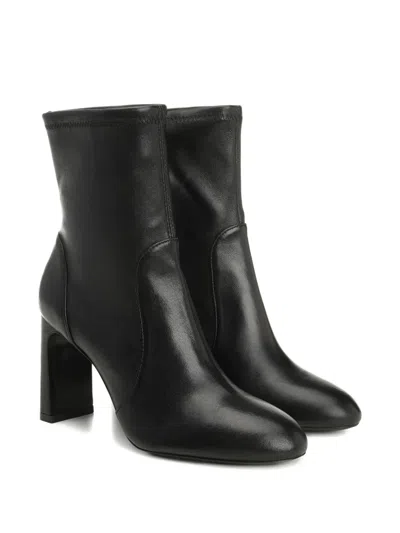 Stuart Weitzman Babette Leather Booties In Black