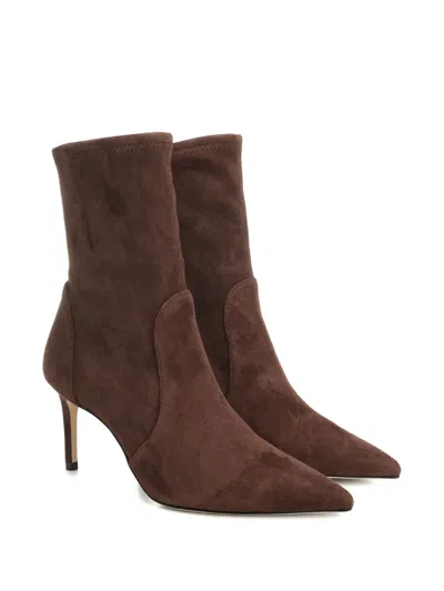 Stuart Weitzman 75mm Stuart Power Ankle Boots In Brown