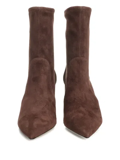 Stuart Weitzman 75mm Stuart Power Ankle Boots In Brown