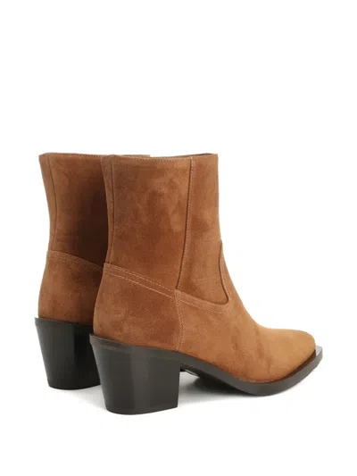 Stuart Weitzman Suede Block Heel Ankle Boots In Multi