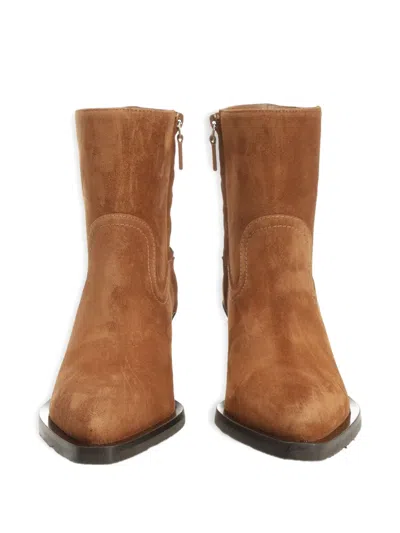 Stuart Weitzman Suede Block Heel Ankle Boots In Multi