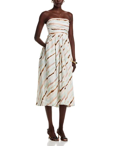 A.l.c . Tara Tie Dye Stripe Strapless Dress In Mint Multi