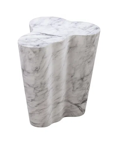 Tov Furniture Slab Marble Tall Side Table In White Marble