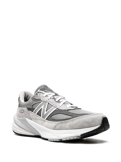 New Balance Grey Low Top Sneakers With Logo Detail In Suede And Tech Fabric Man
