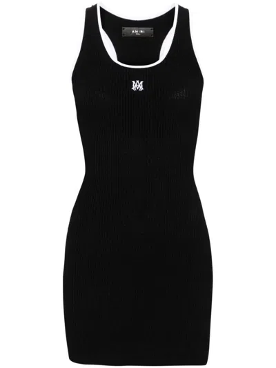 Amiri Ma Embroidered Ribbed Racerback Mini Dress