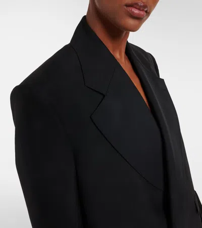 Junya Watanabe Wool Pleated Long Blazer In Black