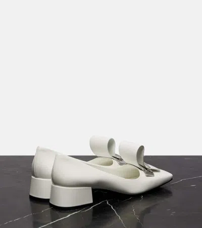 Prada Leather Pumps In White