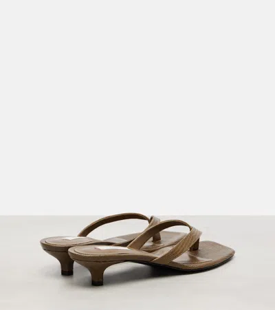 Totême Toteme Lizard Embossed Kitten Heel Flip Flop