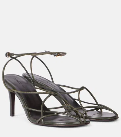 Khaite 75mm Loulou Leather Sandals In Black