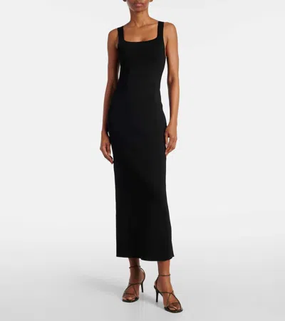 Khaite 75mm Loulou Leather Sandals In Black