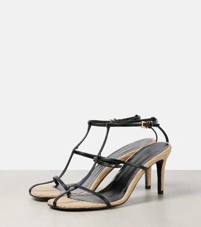 Khaite 75mm Cage Strappy Heeled Sandals In Black