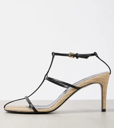 Khaite 75mm Cage Strappy Heeled Sandals In Black