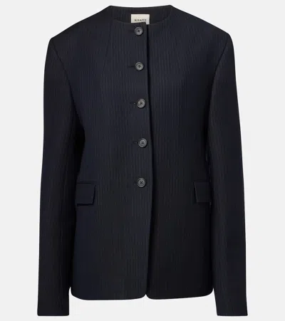 Khaite Jameson Virgin Wool Blend Jacket In Blue