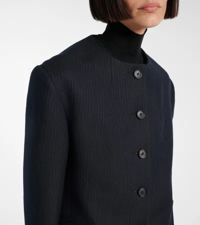Khaite Jameson Virgin Wool Blend Jacket In Blue