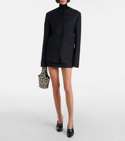 Khaite Jameson Virgin Wool Blend Jacket In Blue