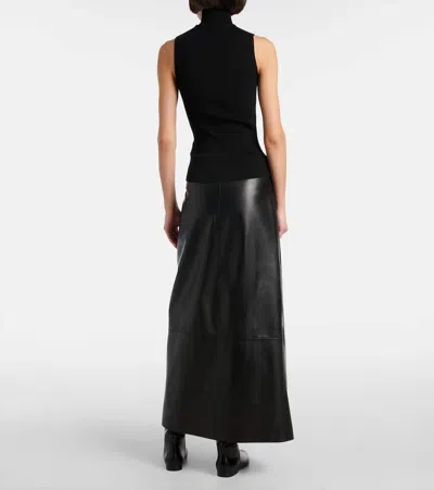 Khaite Benita Ribbed-knit Turtleneck Top In Black