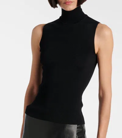 Khaite Benita Ribbed-knit Turtleneck Top In Black