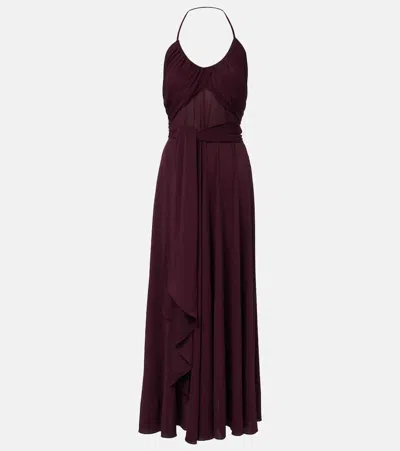 Alaïa Alaia Women Cross Dress Viscose Long Dress In Burgundy