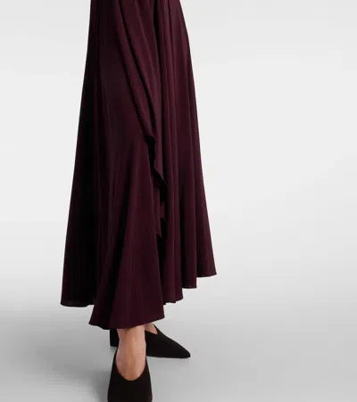 Alaïa Alaia Women Cross Dress Viscose Long Dress In Burgundy