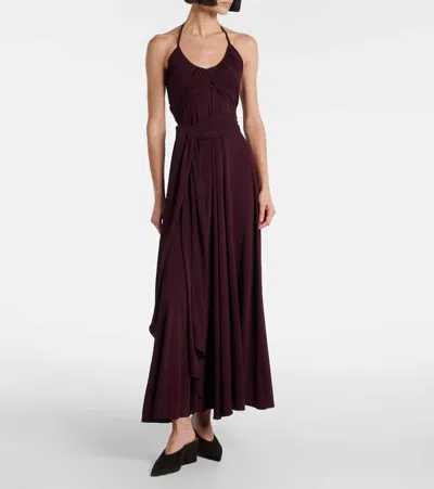 Alaïa Alaia Women Cross Dress Viscose Long Dress In Burgundy
