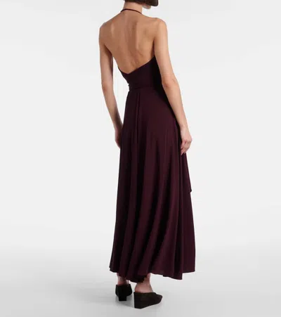 Alaïa Alaia Women Cross Dress Viscose Long Dress In Burgundy