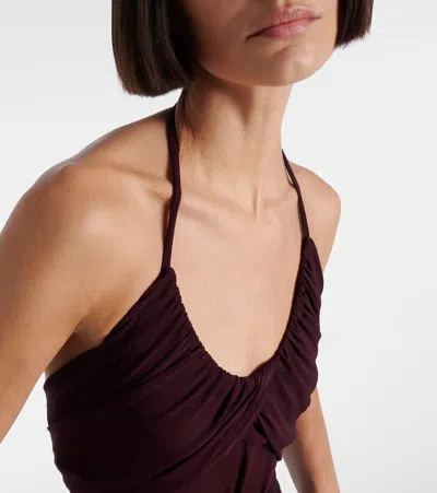 Alaïa Alaia Women Cross Dress Viscose Long Dress In Burgundy